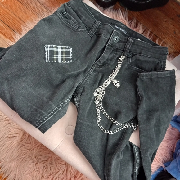 Frankensteins Monster & Bride mashup custom OOAK unique skinny jeans! - Picture 2 of 12